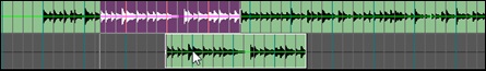 Audio waveform or MIDI overview shown during dragging a section