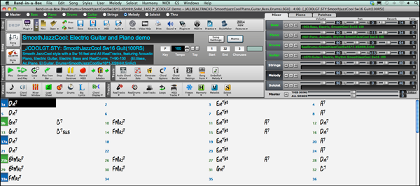 Band-in-a-Box 2014 for Mac main screen