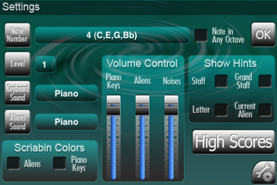 Settings dialog