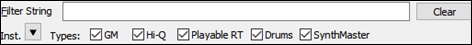 Patches Window - Filter