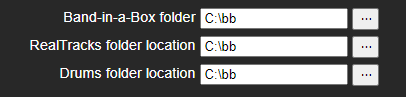 Band-in-a-Box folder settings