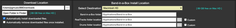 Download and install locations