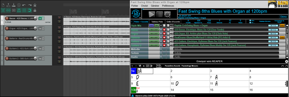 Tracks dragged into Reaper