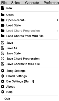 File menu