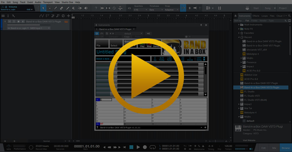 Band-in-a-Box Plugin in Studio One
