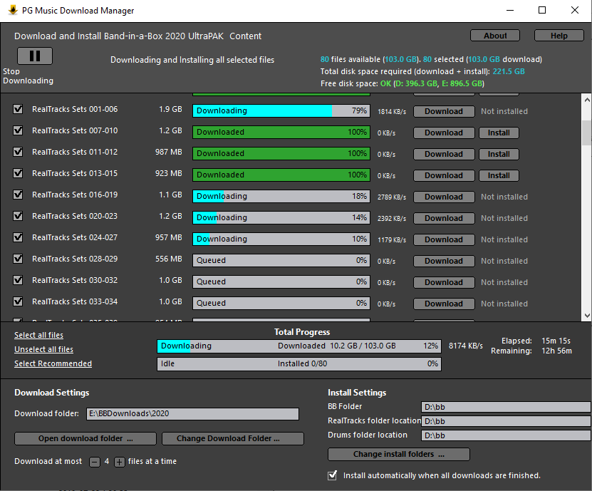 Download Manager Main Screen