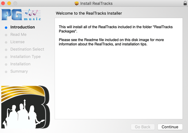 RealTracks install - welcome