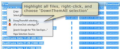 Highlight all files, and right-click