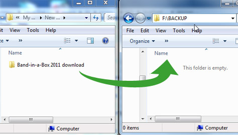 Back up the files