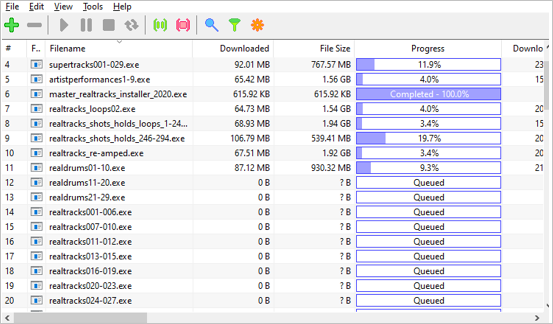 HTTP Downloader - main screen