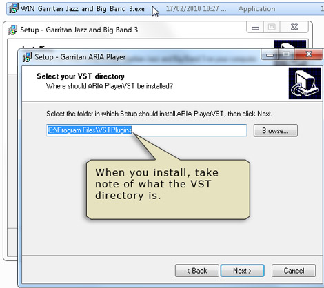 Install and pay attention to VST plugin directory.