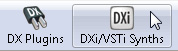 Open the DX/VST window by pressing the toolbar button.