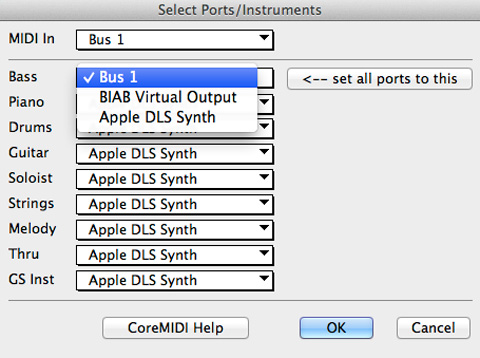 Select the IAC bus for output