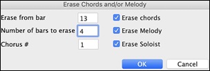 Erase Chords and/or Melody