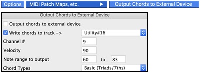 output chords on channel dialog