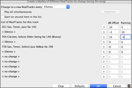 Create a Medley of Different RealTracks