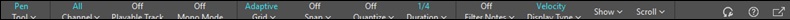 Piano Roll Window - toolbar