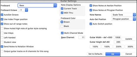 Guitar Settings