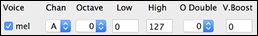 Settings for each voice