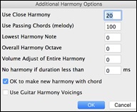 Additional Harmony Options 