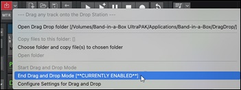 the red Drop button and its drop-down menu