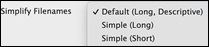 Simplify Filenames option