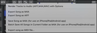 Master button with its drop-down menu