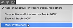 eye button's drop-down menu