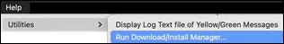 Help | Utilities | Run Download/Install Manager