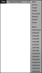 Play | Freeze Tracks submenu