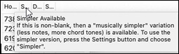 Tooltip hint for a list column
