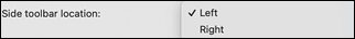 Toolbar Preferences dialog