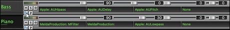 Tracks window - [Fx] button