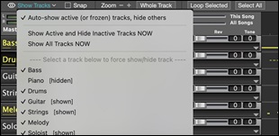 Tracks window - [Show Tracks] button