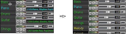 before and after dragging a divider