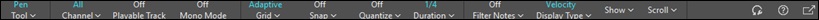 Piano Roll Window - Toolbar