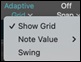 Piano Roll Window  -Grid menu 