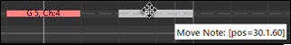 Piano Roll Window - moving a note with arrow keys