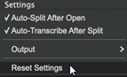 Stem Splitter Player - Settings menu - Reset Settings