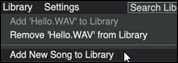 Stem Splitter Player - Library menu 