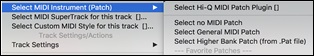 Select MIDI Instrument (Patch)