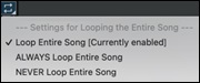 Loop button menu