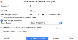 Output Chords to Track