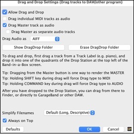 Drag and Drop Settings
