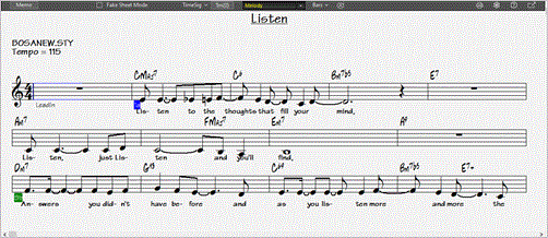 Lead Sheet window