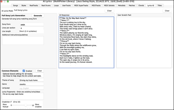 AI Lyrics Generator
