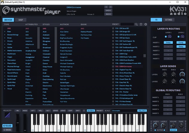 SynthMaster Player window