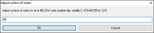 adjust octave of notes dialog