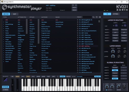 SynthMaster Player panel