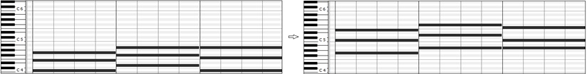 Piano Roll window before and after the fit-to-note-range feature